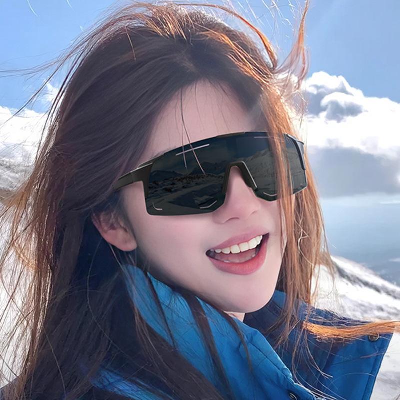 Женские спортивные солнцезащитные очки, модные очки для велоспорта, для мужчин, большая оправа, цельные зеркальные очки, очки для катания на лыжах и рыбалки