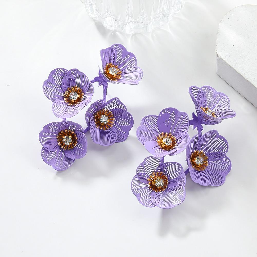 Роскошные преувеличенные цветочные серьги-подвески из цинкового сплава, длинные висячие серьги с цветочными кисточками, банкетные