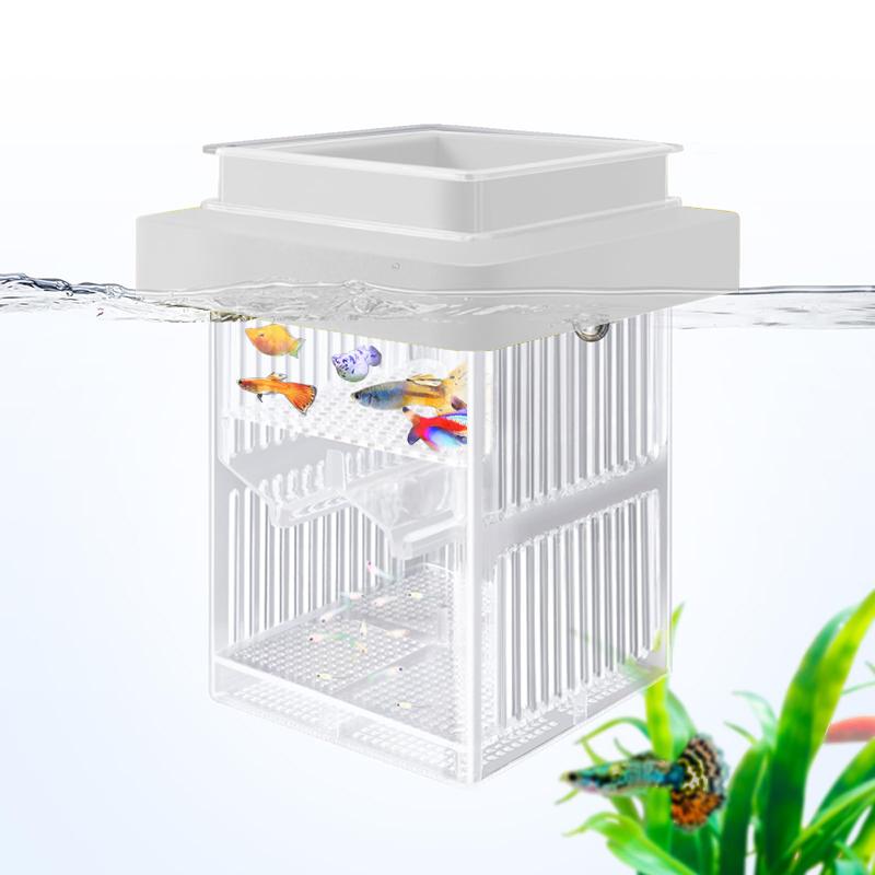 Двухъярусный нерестовик для гуппи, аквариумный инкубатор с разделителем, плавающий изоляционный контейнер для аквариума, нерестовый аквариум для мальков