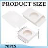 70pcs Cardboard Paper Handmade Soap Gift Packaging Boxes with Round Visible Window Square White 10.1x10x2.3cm