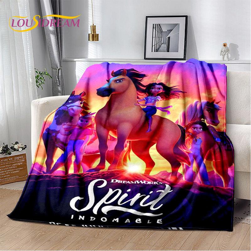 Мягкое плюшевое одеяло с героями мультфильмов Spirit Riding Free Horses, фланелевое одеяло, одеяло для гостиной, спальни, кровати, дивана, чехол для пикника