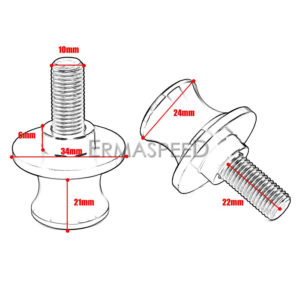 Для Z1000 Z900 Z750 Z250 NINJA250 Z50L ER6N катушки маятника мотоцикла задняя подставка винты ползунки M8 M10 алюминий с ЧПУ