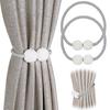 Magnetic Curtain Tiebacks Pearl Ball Home Curtain Buckle Decoration Weave Clips Rope Straps Holder for Big Drapries