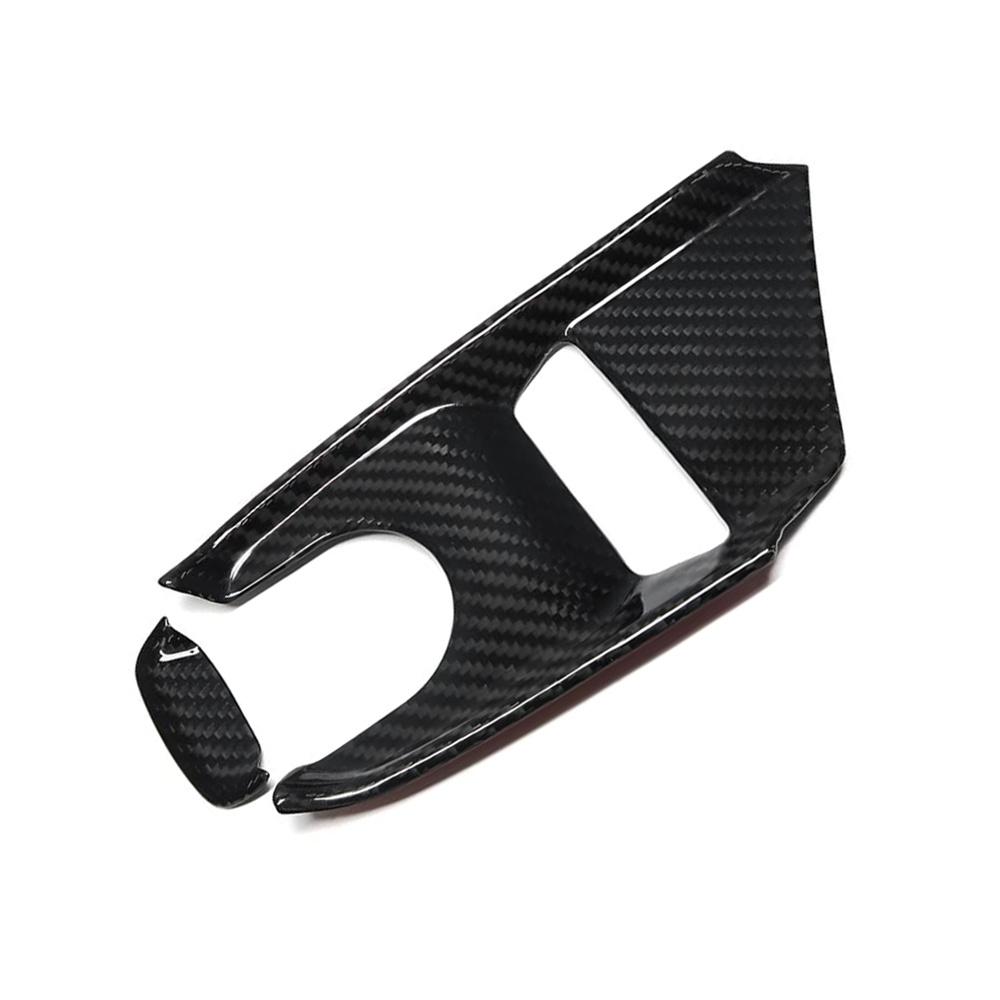 Чёрная накладка на кнопку центральной консоли из НАСТОЯЩЕГО ТВЁРДОГО углеволокна для Corvette C8 20-2023