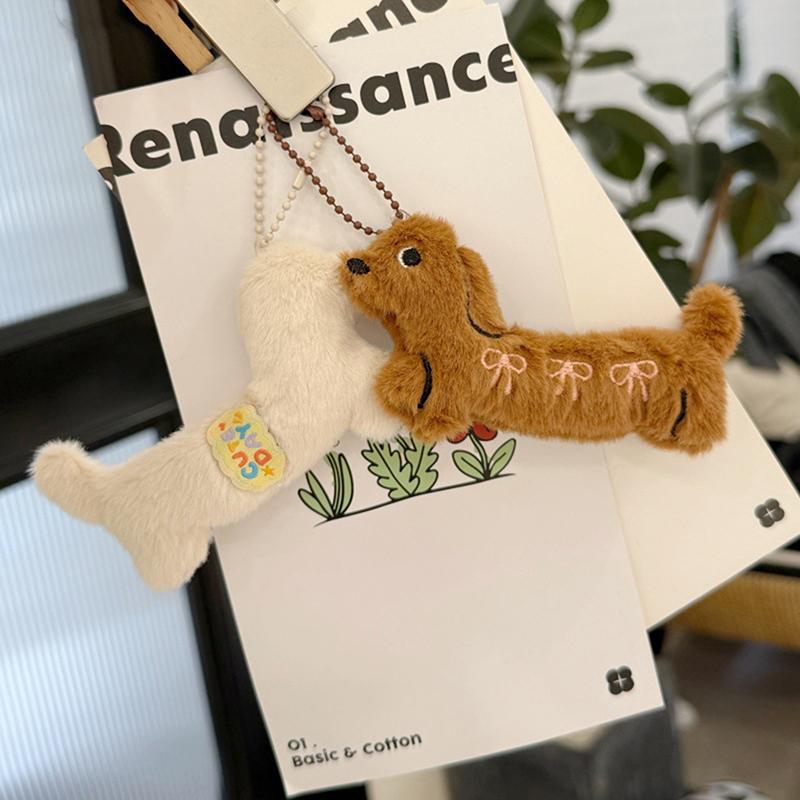 Милый брелок в виде таксы, плюшевый брелок в виде мультяшного щенка, брелок для ключей в виде пары, милый рюкзак, подвеска, украшение, подарки