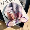 2024 New Pink Purple Simple Elegant Versatile Small Scarf Premium 100% Mulberry Silk Silk Scarf Women's Silk Scarf