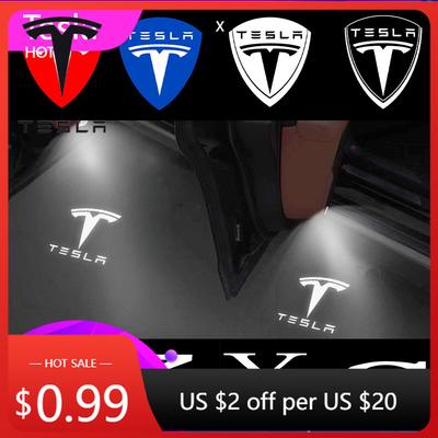 Автомобильная наклейка 2025 Новая 2 шт. Для Tesla Model Y 3 S X Дверь Светодиодный проектор логотипа Подсветка двери Супер яркий Приветственный свет Лазерный Sh