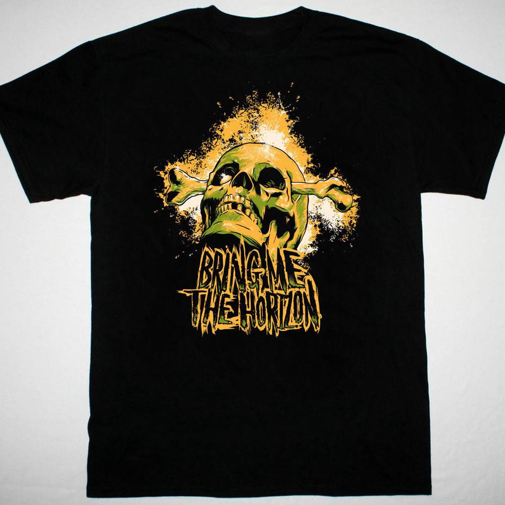 Bring Me the Horizon группа Мужская футболка Черная хлопковая футболка Все размеры JJ4771 Унисекс футболка