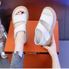 Sports Sandals Women's Summer 2025 New Fashion Outer Wear Leather Surface Heightened Thick-soled Muffin Shoes Soft Sole Non-slip