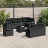 VidaXL Garden Lounge Set with Cushions 9 Pcs, Patio Sofas, Patio Furniture Set, Outdoor Furniture, Black 3220444