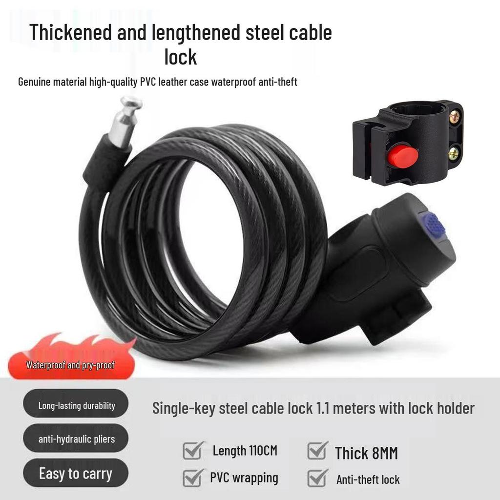 Anti-Theft Steel Cable Bike Lock – Mountain & Fixed Gear Cycling Accessory