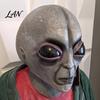Environmentally Friendly Alien Mask Halloween Grey Mask, Latex Full Head UFO Cosplay with Big Adult Costume Eyes, Soft Sci Fi Party Prop for