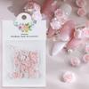 30Pcs Pink Rose Flower 3D Nail Charms Mixed Pearl Beads Rhinestone Decoration Valentine Nails Accessories Supplies Luxury Parts