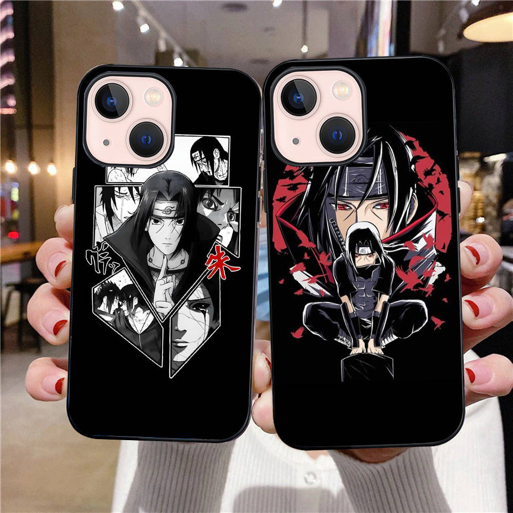 Черный чехол B-5 Naruto Itachi для Redmi 10A 10C 12C 13C 9A 9C 9T A3X Note 10 9 9S 10S iPhone 11 12 13 14 15 16 X XS Pro Max Mini 7 8 Plus XR