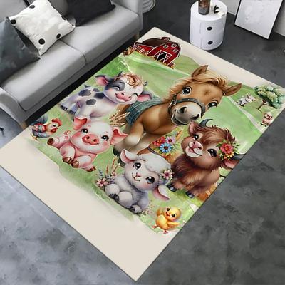 Chair Mat Office Carpet: Large Size, Cute Farm Animal Print, Home Decor for Sofa, Office Use, Gift Idea for Bedroom, Living Room & Various Rooms