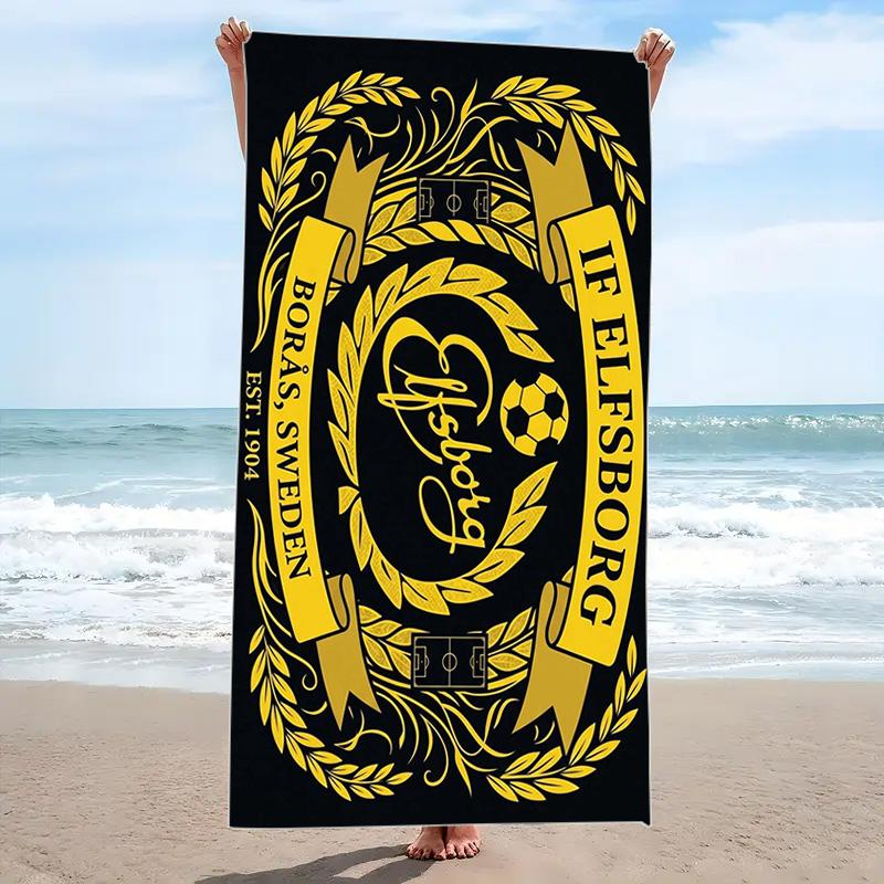 IF Elfsborg Print Beach Towel, Large Soft Quick Dry Towel for Beach Camping Swimming