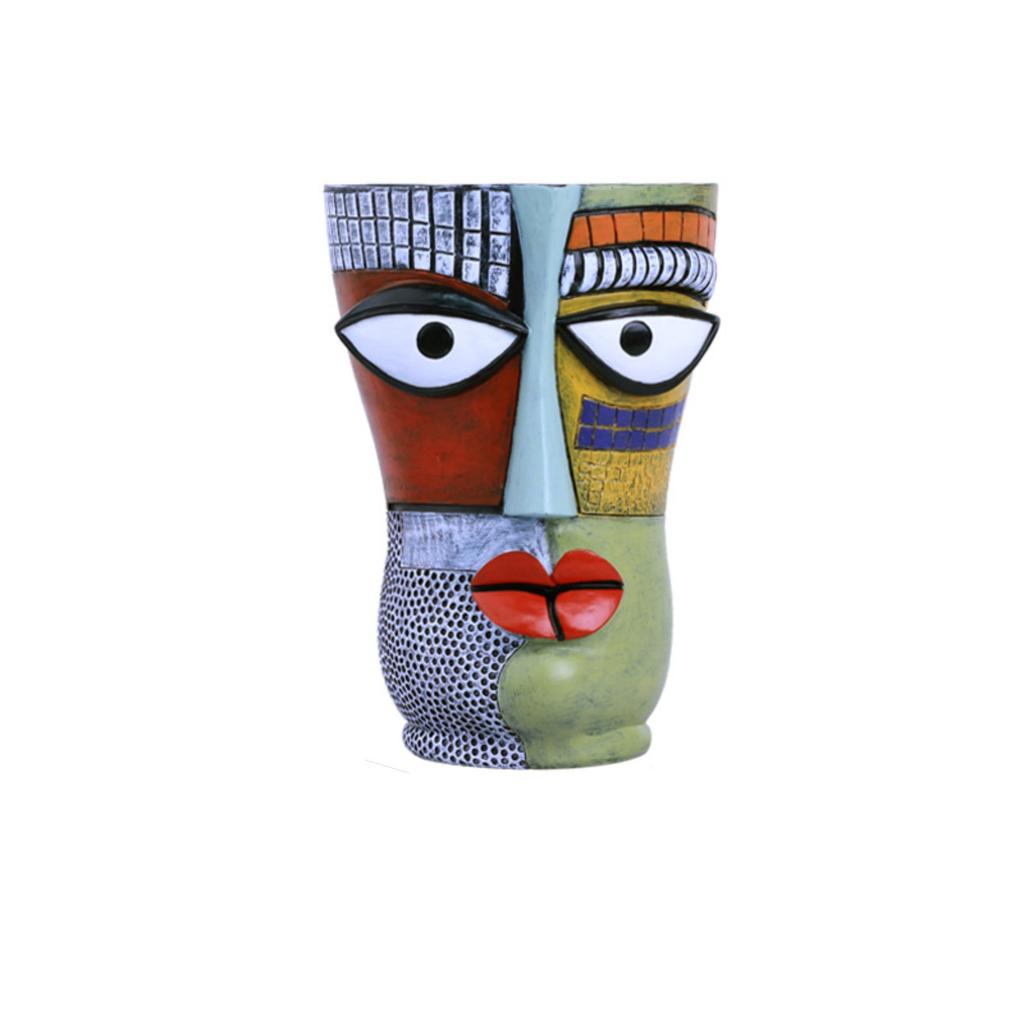 Picasso-Inspired Abstract Face Flower Pot - Brutalism Planter With Sculptural Art For Home Decor & Planting