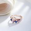 Trend  Rose Gold Color Bride Wedding Rings For Women Shiny Mix Natural Zircon Daily Fine Jewelry Crystal Gift