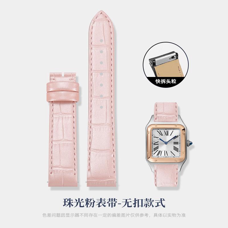 Для часов Cartier Sandus Dumont с механизмом быстрой замены, большой, средний, маленький циферблат, кожаные часы с женским кожаным браслетом 17,5 мм