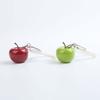 Red Fruit Bag Charm Resin Craft Pearl Key Ring Heart Pendant Fruit Key Chain  Holiday Party