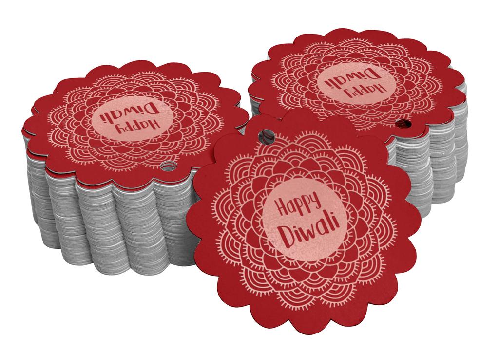 Inkdotpot 100 шт. в упаковке. Бумажные бирки Happy Diwali Favor, поделки из настоящей золотой фольги