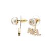 Chanel 21A Split Logo Design Metal Imitation Pearl And Rhinestone Earrings Women Earrings Gold AB6484-B06148-ND176