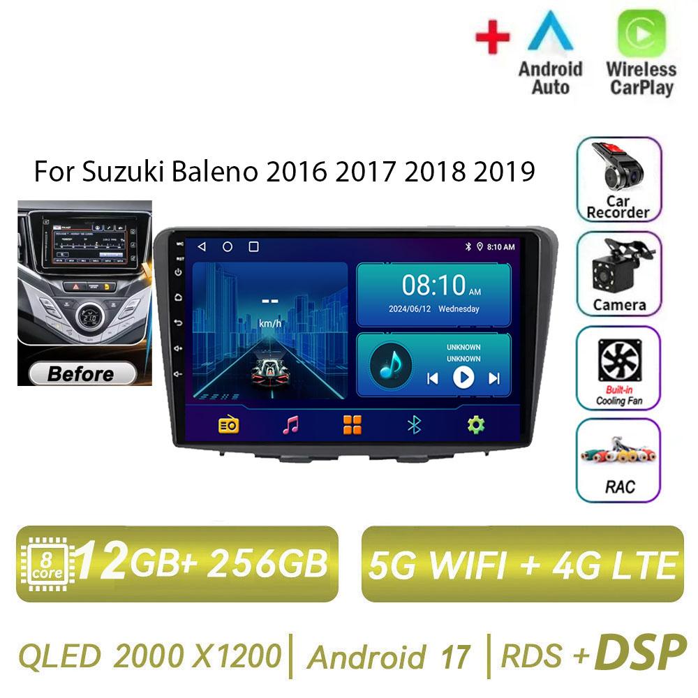 Autoradio Android 17 pour Suzuki Baleno 2016 2017 2018 2019 avec écran GPS, prise en charge de la caméra de recul, Carplay, OBD, lecteur multimédia