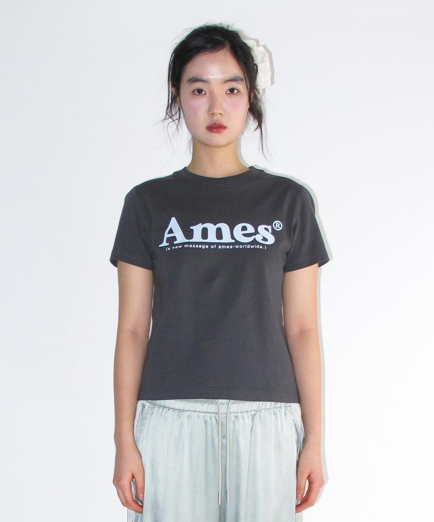 AMES-WORLDWIDE Базовая футболка с логотипом Угольный