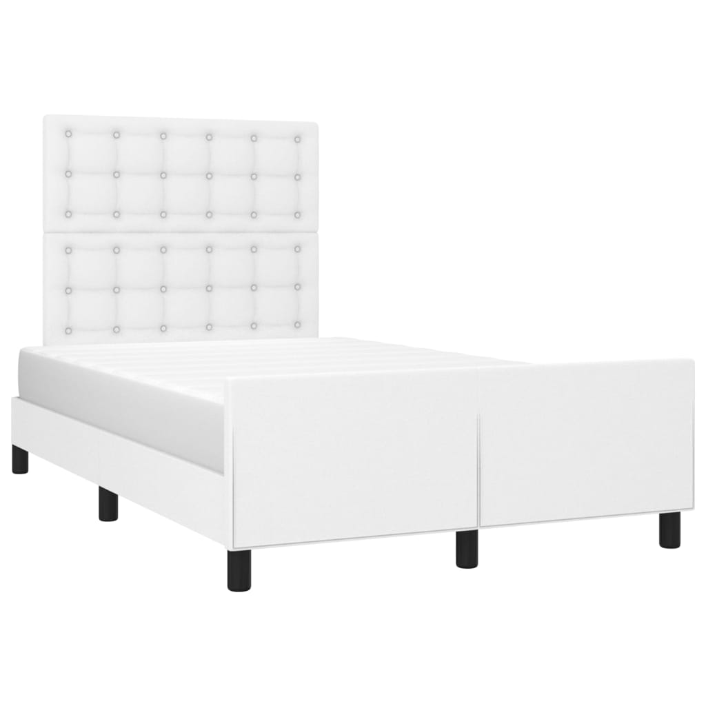 Bed Frame with Headboard White 120 x 200 cm Faux Leather