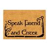 Speak Friend and Enter Doormat,Non-Slip Rubber Floor Mat, Housewarming Welcome Door Mat,Home Decor 30x18 Inch