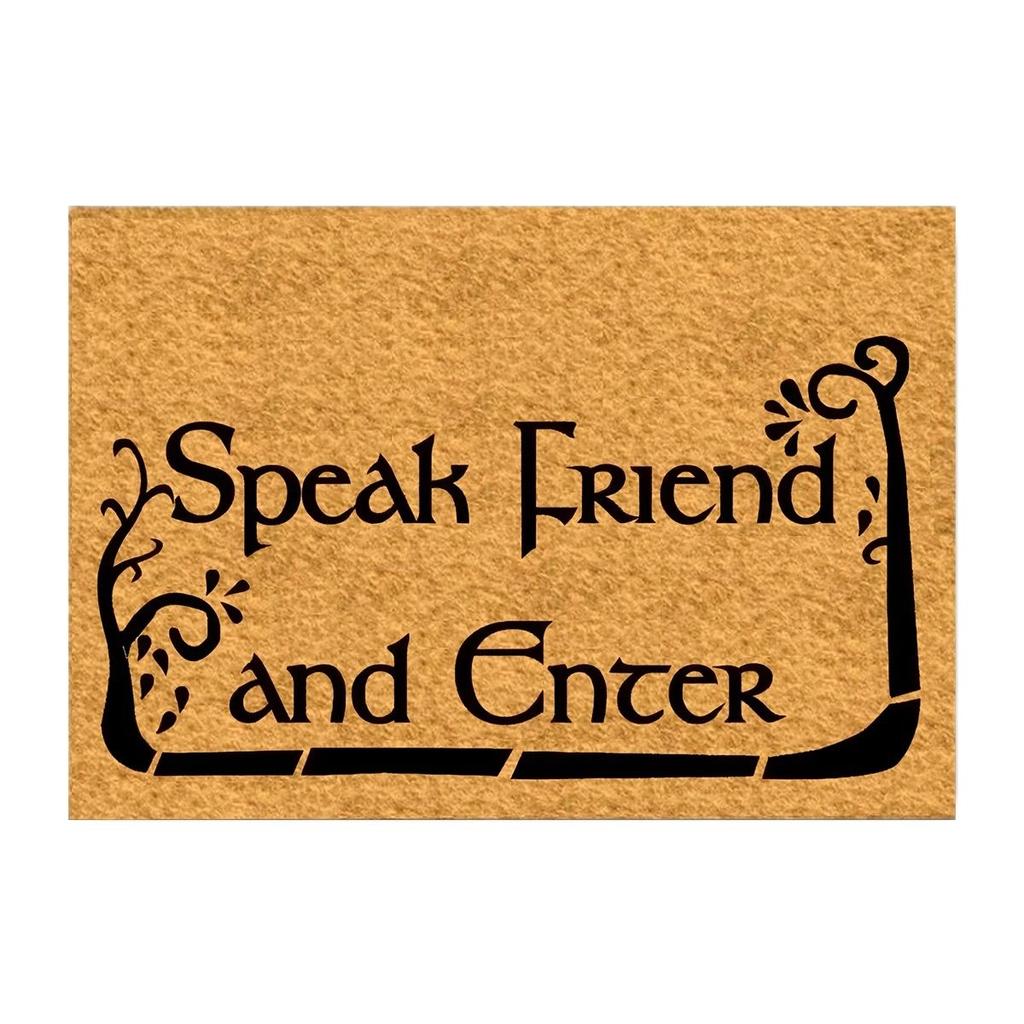 Speak Friend and Enter Doormat,Non-Slip Rubber Floor Mat, Housewarming Welcome Door Mat,Home Decor 30x18 Inch