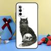 Black Cat Skull Goth Witch Case For Samsung Galaxy A13 A23 A33 A53 A73 A14 A24 A34 A54 A72 A52 A32 A12 A51 A71 A15 A25