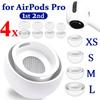 XS/S/M/L Сменные амбушюры Подходят для AirPods Pro 1 2 Мягкий силикон Нескользящие насадки для наушников с отверстием для шумоподавления