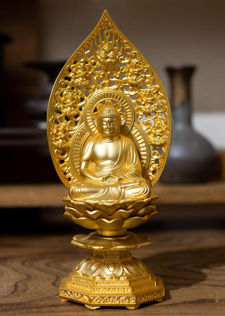 Buddha Statue Shaka Nyorai Seated Statue 18cm Makita Shuun Takaoka Copperware Nyorai (gold Plated/24k Gold) Sculptor Model "Soto, Rinzai, Tendai"