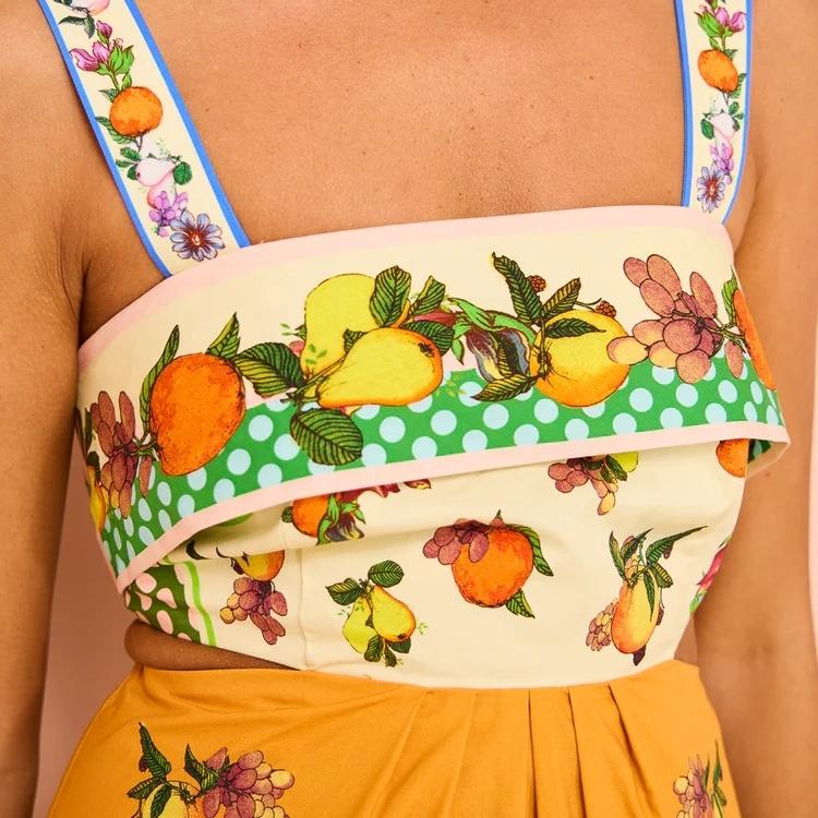 QICED Casual Fashion Print Sleeveless Patchwork Lace-up Dress