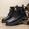 Retro Leather Martin Boots British Style Retro Wear-resistant Leather Shoes Live Broadcast Explosion Help Boots Men's Shoes