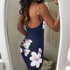 Премиальное цветочное летнее модное платье для женщин, сексуальное облегающее платье-комбинация без спины