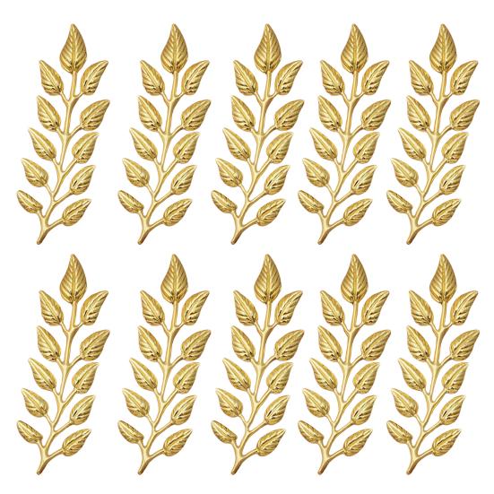 10Pcs Leaf Charm DIY Handmade Craft Golden Color Leaf Copper Charm Sewing Store Supplies
