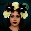Преувеличенная повязка на голову с черепом, Хэллоуинский декор, готическая цветочная повязка для волос, Хэллоуинский обруч для волос, Вечеринка