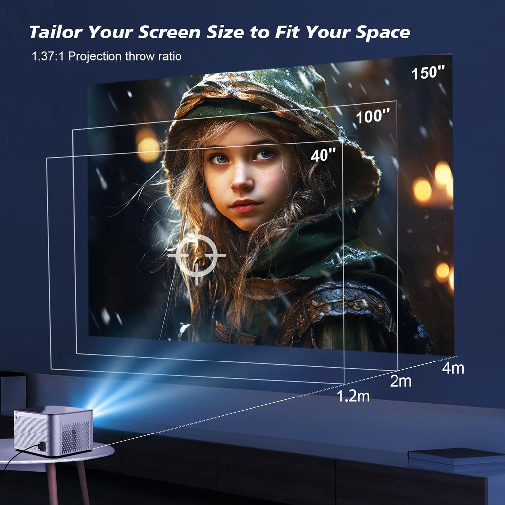 Magcubic HY350 Pro Home Projector Native 1080P Full HD 4K Decoding 580 ANSI Allwinner H713 Quad-Core 2GB 32GB Voice Control