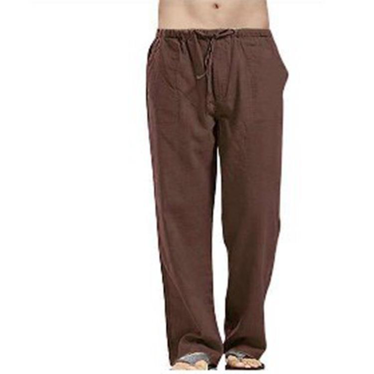 Men's Linen Large Size Cotton Pocket Trousers Casual Loose Pants