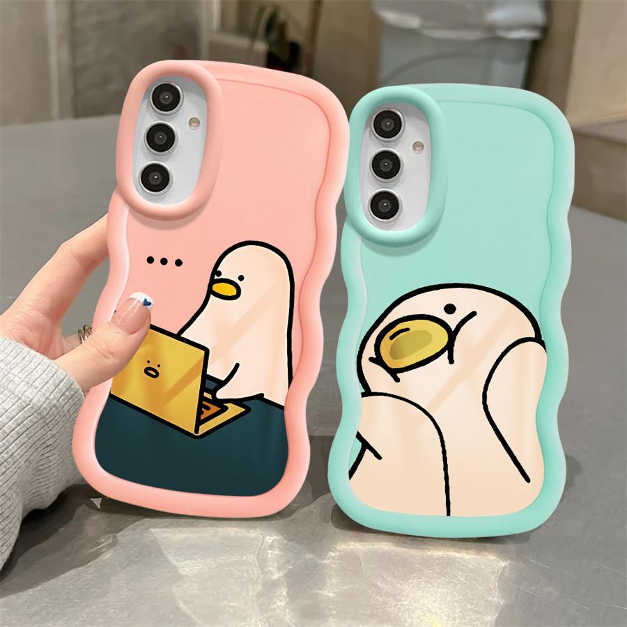 Милый Утенок Мягкий Чехол для Телефона для Samsung Galaxy A11 A12 A13 A21s A14 A16 A52 A15 A33 A05 A03 A04 A06 A22 A53 A23