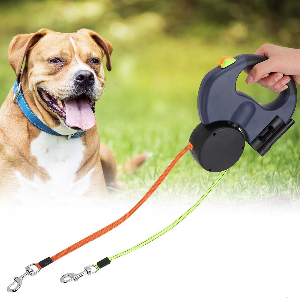 Pet Walking Automatic Extendable Flexible Dog Cat Traction Rope Dual Headed Hand Holding with