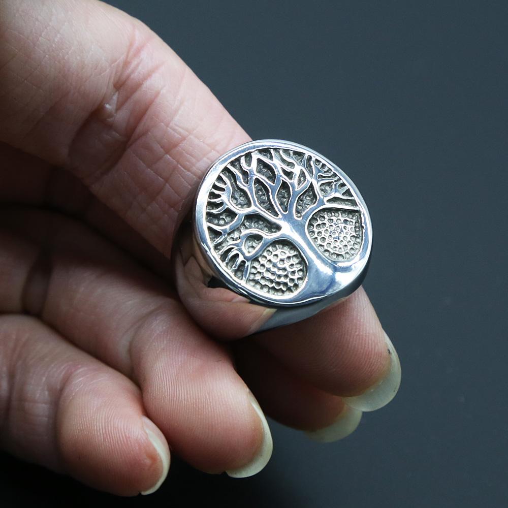 Панк Кольцо из Нержавеющей Стали Древо Жизни Vikingский Амулет для Мужчин Модное Украшение Классический Мужской Аксессуар