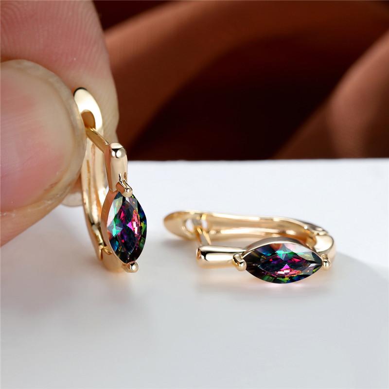 Винтажные серьги золотого цвета, 1 пара, белые, красные, синие, зеленые, цвета морской волны, черный камень, висячие серьги, женские клипсы, ювелирные изделия