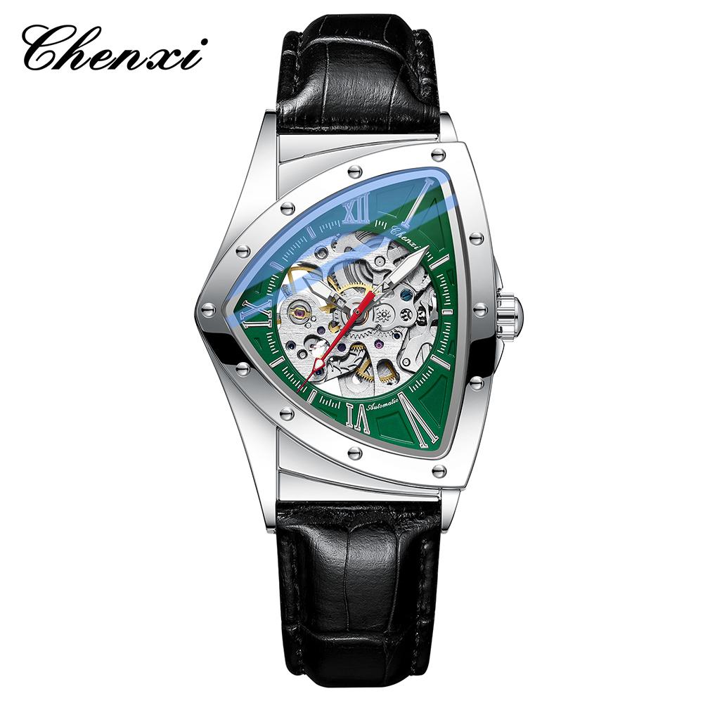 CHENXI Men's Mechanical Watch Luminous Triangle Dial Men's Wristwatch Fashion Business Waterproof Men Automatic Watch