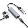 Type-C 2-в-1 USB-адаптер в RJ45 Gigabit Ethernet и 3.0 USB-хаб, док-станция