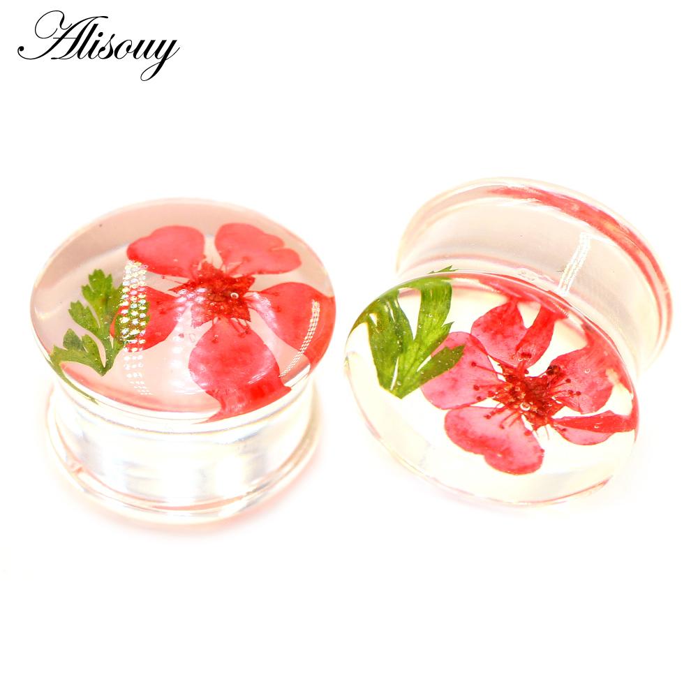 Alisouy 2 шт. прозрачный акриловый цветок лист одуванчик снежинка ушные манометры туннельная пробка носилки расширитель пирсинг украшения для тела