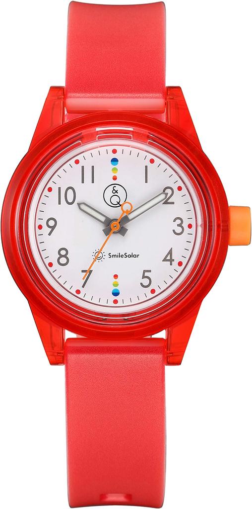 SmileSolar Solar Matching Urethane Red Q&Q Women's Watch, Analog, Waterproof, Style, Strap, RP29-011,