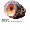 Eye Ring Adjustable Opening Talisman Ring with Surreal Brown Iris Design